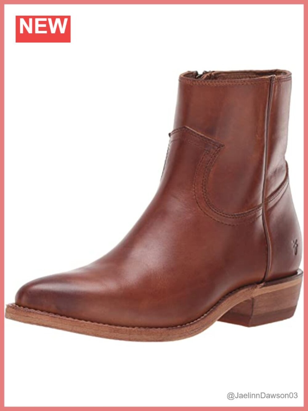 Antiqued Leather Ankle Booties Pointed Toe Inside Zip Western